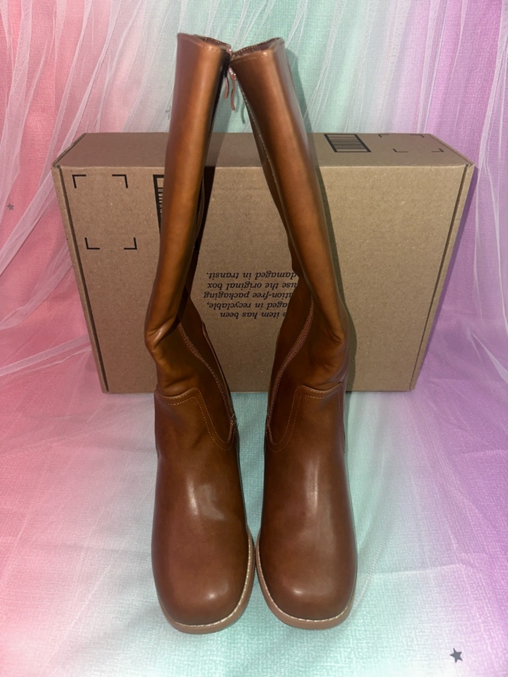 Women’s Tall Brown Leather Heeled Boots